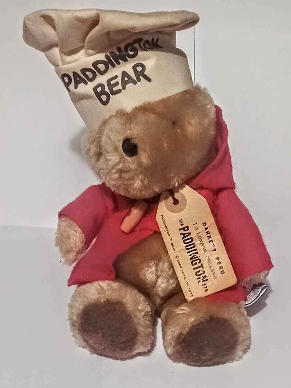 Vintage 1975 Eden Toys Paddington Bear Chef Plush Original Tag
